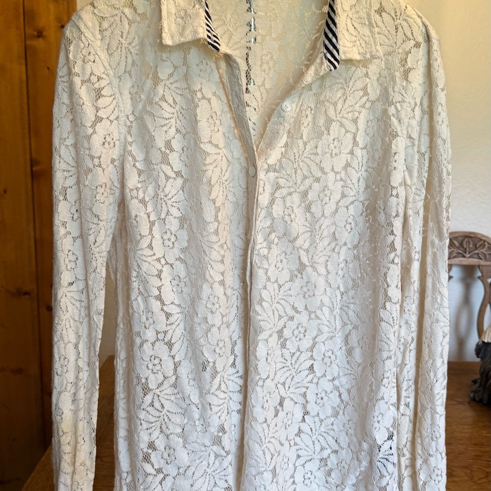 Volcom White Lace Blouse